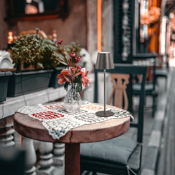 Fekete LED asztali lámpa fém búrával (magasság 36,5 cm) Viletto – Fischer & Honsel-image-1