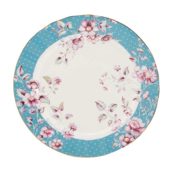 Ditsy kék-fehér porcelán desszertes tányér - Creative Tops