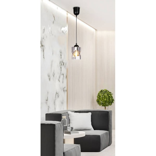 Fekete függőlámpa üveg búrával ø 10 cm Felis – Candellux Lighting-image-4