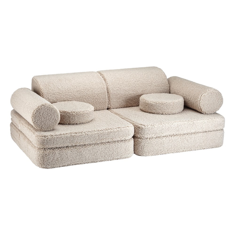 Világosbarna buklé gyerek kanapé 132 cm Settee Wigiwama