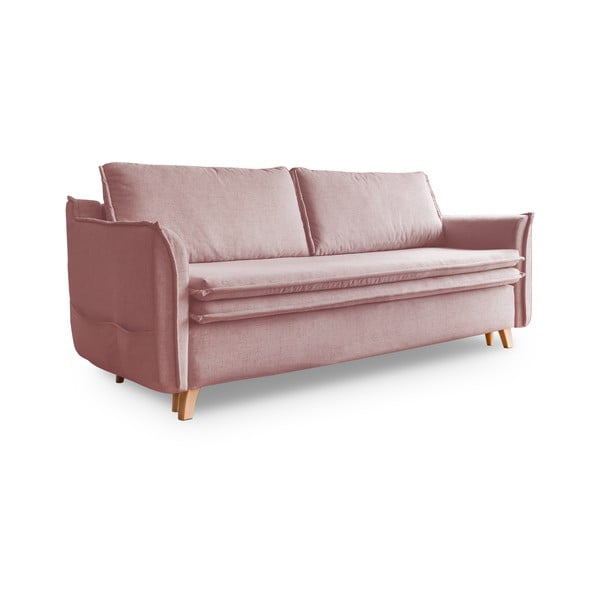 Világos rózsaszín kinyitható kanapé 225 cm Charming Charlie – Miuform