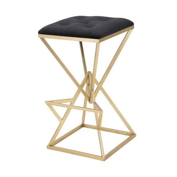 Fekete-aranyszínű kárpitozott bárszék (ülésmagasság 75 cm) Piramid – Mauro Ferretti-image-4