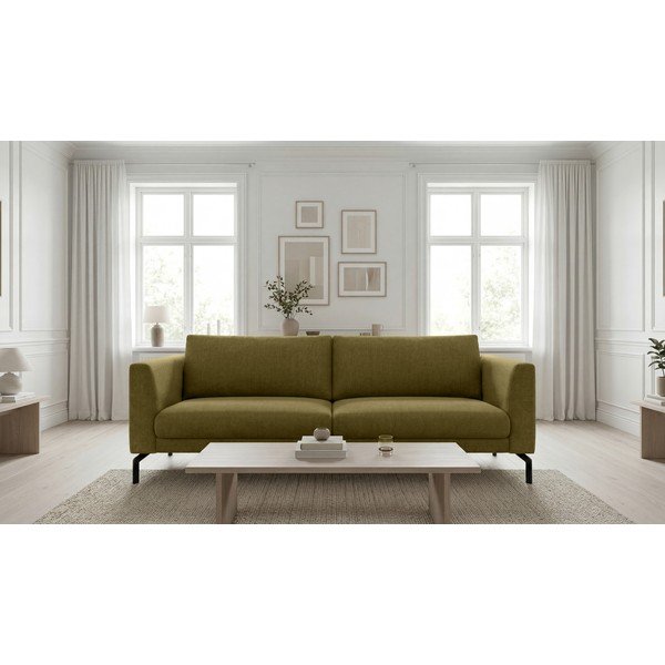 Mustársárga kanapé 216 cm Gomero – Scandic-image-1