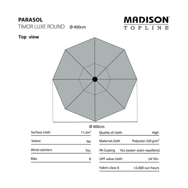 Zöld napernyő ø 400 cm Timor - Madison-image-2