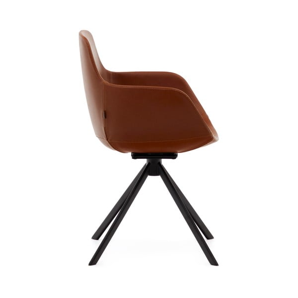 Konyakbarna kárpitozott karfás étkezőfotel szett 2 db-os Tissiana – Kave Home-image-2