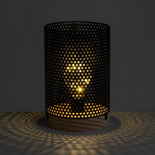 Fekete asztali lámpa fém búrával (magasság 20 cm) – Casa Selección-image-1