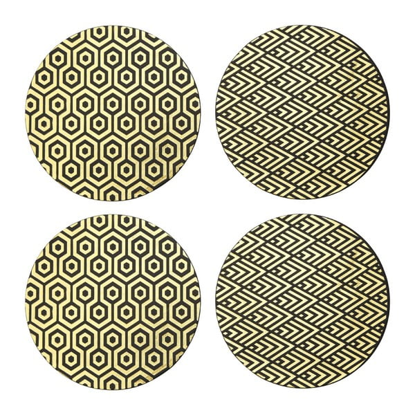 Műbőr-karton tányéralátét készlet 4 db-os ø 25 cm Geome – Premier Housewares-image-2