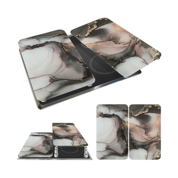 Edzett üveg tűzhely fedőlap szett 2 db-os 52x30 cm Abdeckplatte  – Wenko-image-2