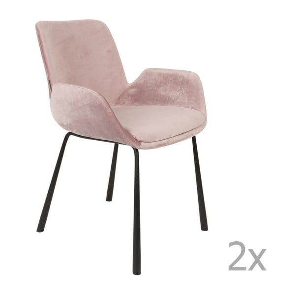 Brit rózsaszín szék kartámasszal, 2 darab - Zuiver