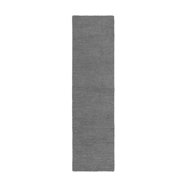 Szürke kézi szövésű gyapjú futószőnyeg 80x230 cm Harris Boucle – Flair Rugs
