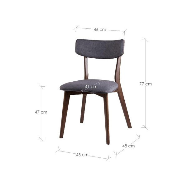 Lin 2 db-os sötétszürke étkezőszék szett - sømcasa-image-1