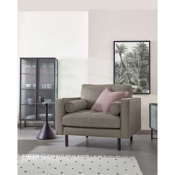 Fekete acél tálalószekrény 70x143x41 cm Trixie – Kave Home-image-3