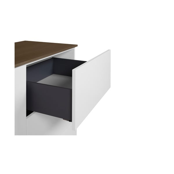 Join fehér komód diófa dekorral, 3 fiókkal és 2 ajtóval - TemaHome-image-4