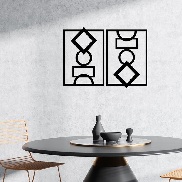 Fém fali dekoráció készlet 2 db-os 42x57 cm – Wallity-image-2