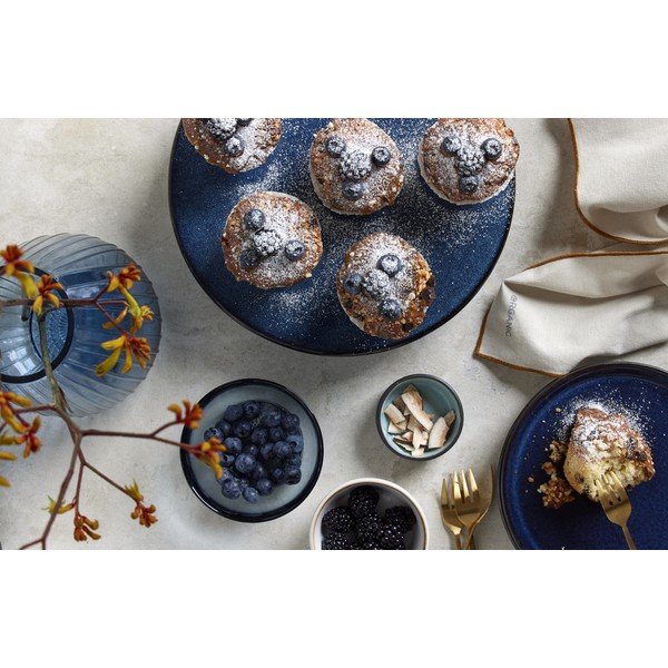 Fekete-kék kőedény desszertes tányér ø 21 cm Gastro Dark Blue/Black – Bitz-image-1