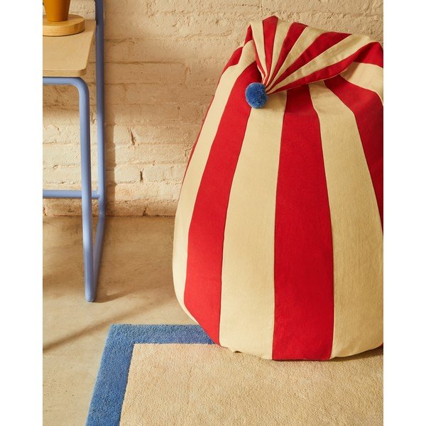 Piros-bézs gyerek babzsák Olvi – Kave Home-image-4