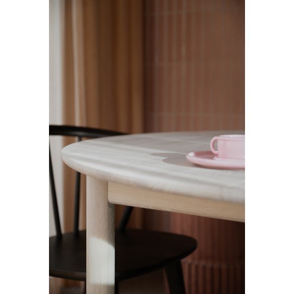 Tölgyfa kerek bővíthető étkezőasztal ø 120 cm Derrymore – Rowico-image-4