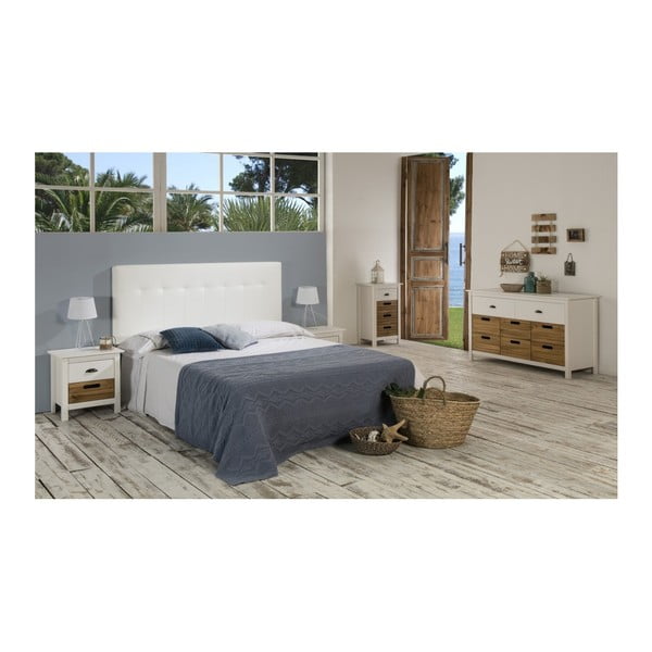 Ibiza fehér 8 fiókos komód tömör borovi fenyőből - Marckeric-image-4