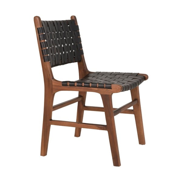 Fekete-barna teakfa étkezőszék szett 2 db-os Perugia – House Nordic-image-3