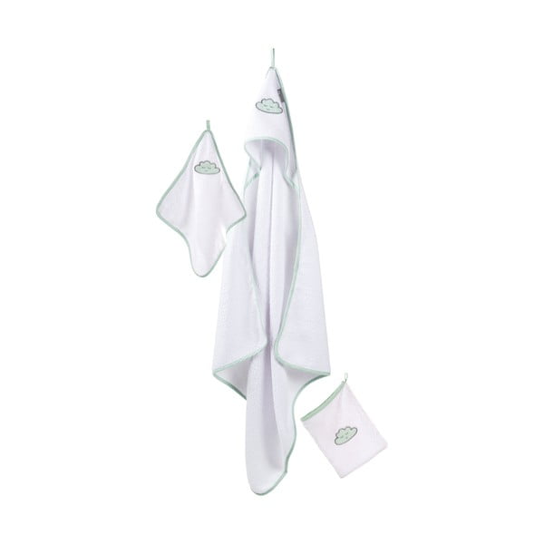 Fehér pamut kapucnis gyerek törölköző 80x80 cm Happy Cloud – Roba