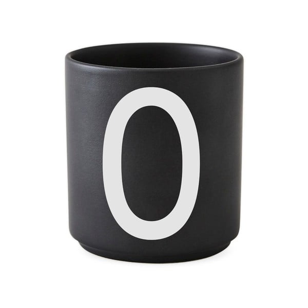 Alphabet O fekete porcelánbögre, 250 ml - Design Letters