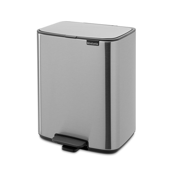 Matt ezüstszínű acél pedálos szemetes 12 l Bo – Brabantia