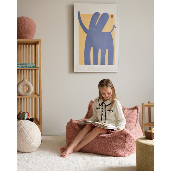 Rózsaszín buklé gyerek babzsákfotel Chair – Wigiwama-image-1