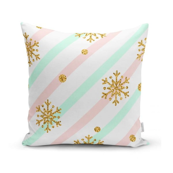 Pinky Snowflakes karácsonyi párnahuzat, 42 x 42 cm - Minimalist Cushion Covers
