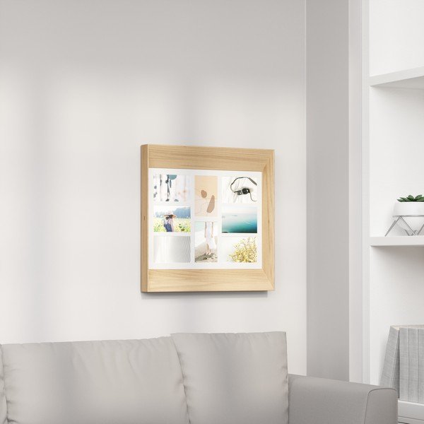 Natúr színű fa fali képkeret 50x50 cm Lookout – Umbra-image-3