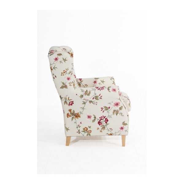Lorris fehér virágmintás füles fotel - Max Winzer-image-4