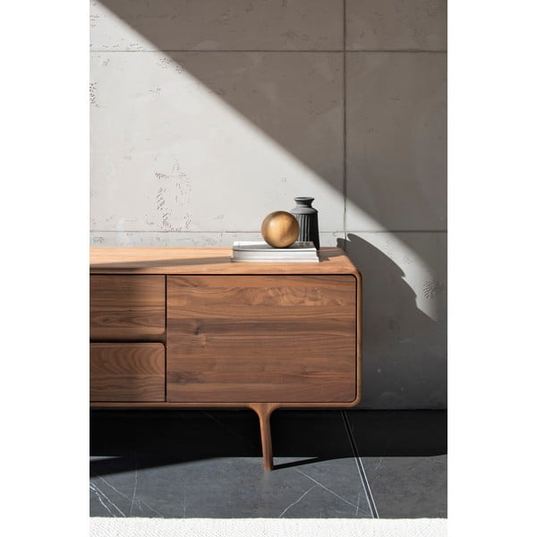 Barna diófa TV-állvány 180x65x45 cm Fawn – Gazzda-image-2