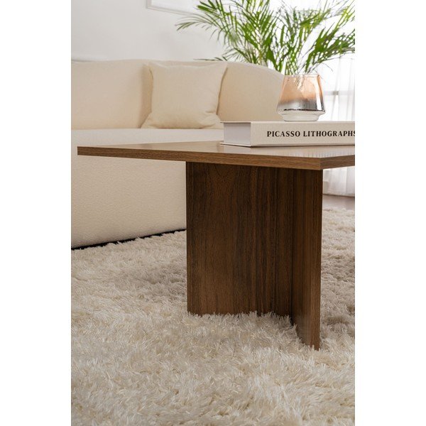 Sötétbarna dohányzóasztal diófa dekorral 60x119 cm Sabin – Kalune Design-image-4