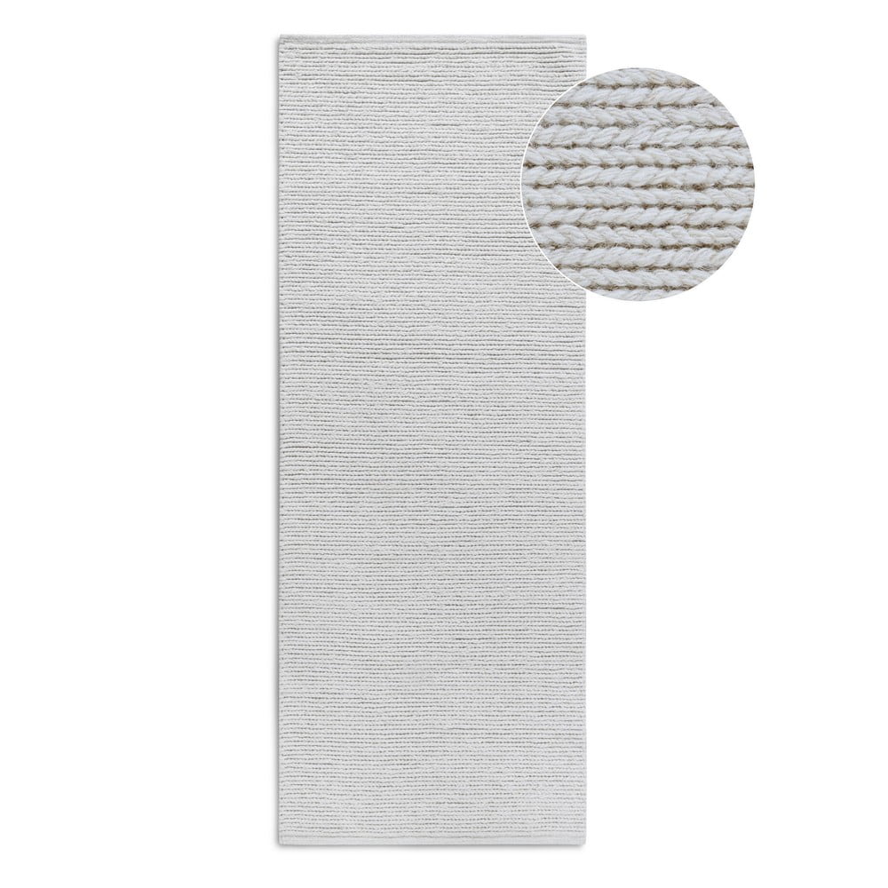 Fehér kézi szövésű gyapjú futószőnyeg 80x200 cm Francois – Villeroy&Boch