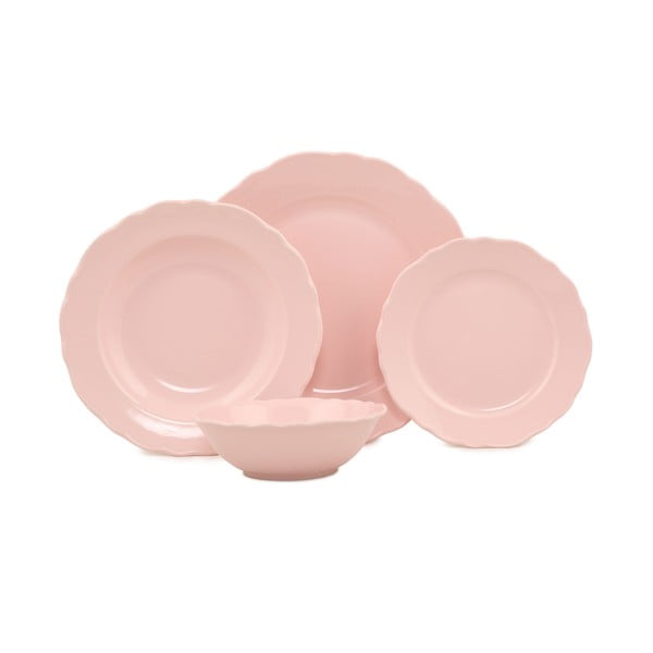 Classic 24 db-os rózsaszín porcelán étkészlet - Kütahya Porselen