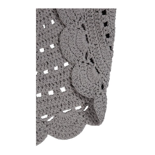 Alma szürke kézzel szőtt pamut szőnyeg, ⌀ 120 cm - Nattiot-image-2