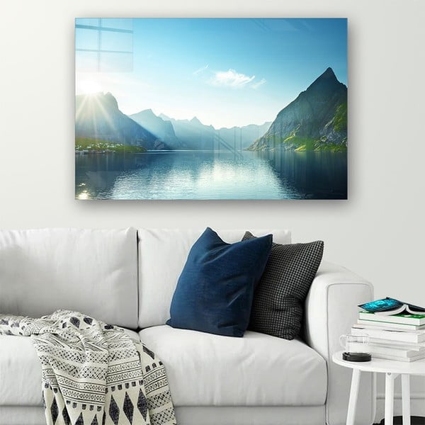 Üveg kép 100x70 cm Fjord – Wallity-image-1