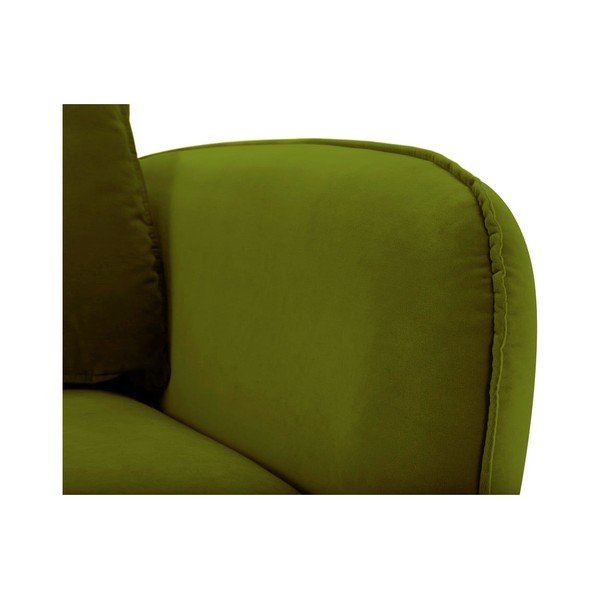 Lento zöld bársony fotel fekete lábakkal - Kooko Home-image-3