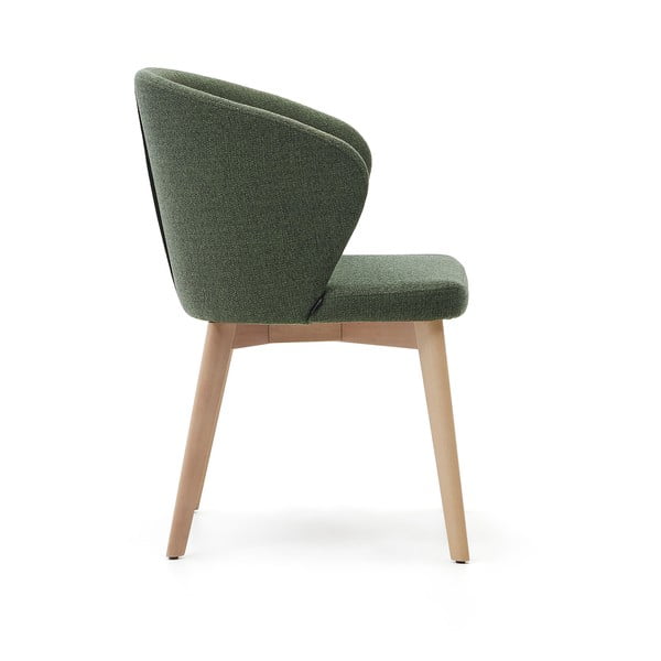 Sötétzöld kárpitozott étkezőfotel Darice – Kave Home-image-3