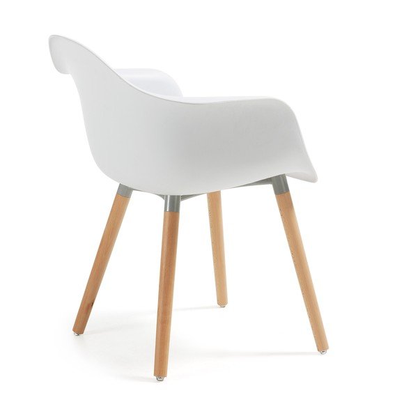 Kenna fehér fotel bükkfa lábakkal - Kave Home-image-2