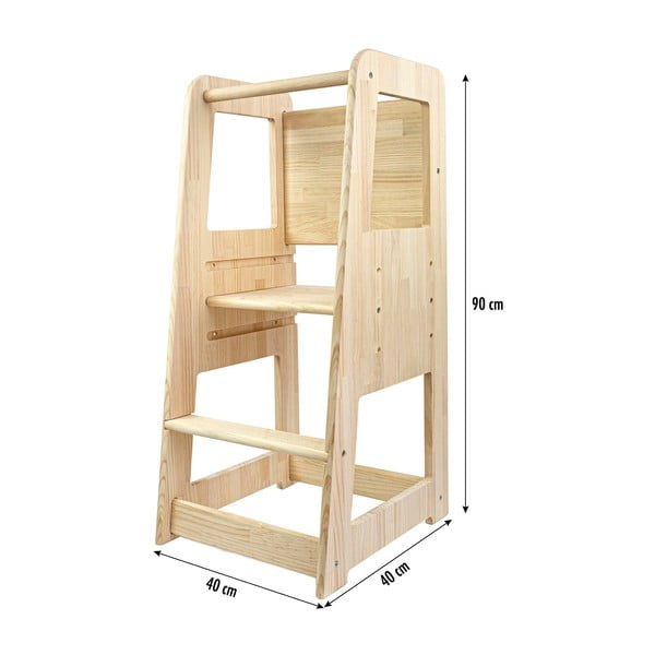 Natúr színű borovi fenyő tanulótorony Montessori – Little Nice Things-image-2