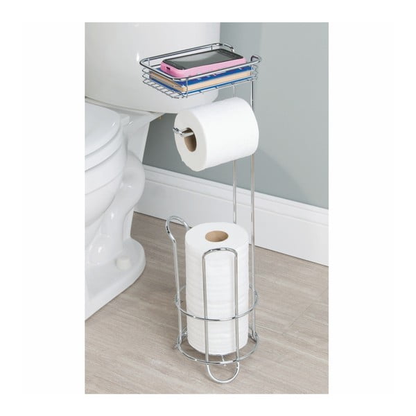 Acél WC-papír tartó állvány polccal - iDesign-image-4