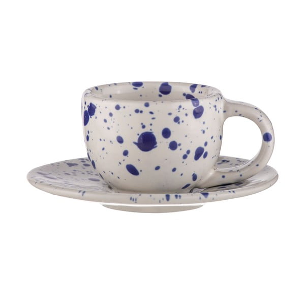 Fehér-kék agyagkerámia eszpresszó csésze szett 2 db-os 100 ml Carnival – Ladelle-image-1