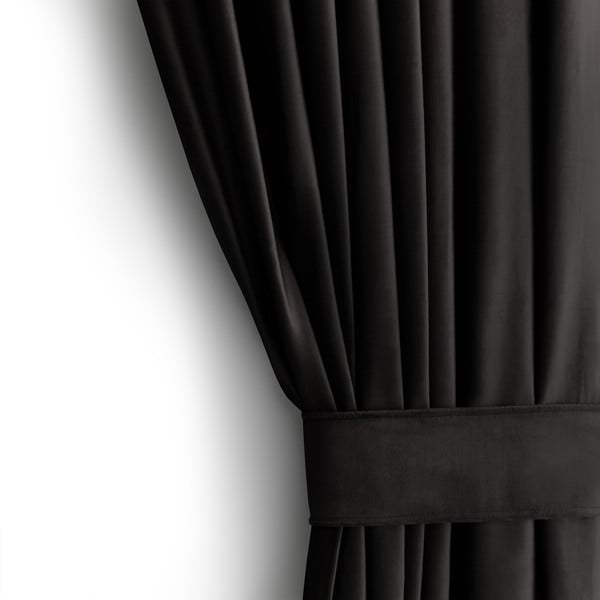 Fekete bársony dimout (részleges sötétítő) függöny 140x270 cm – Restilo-image-3