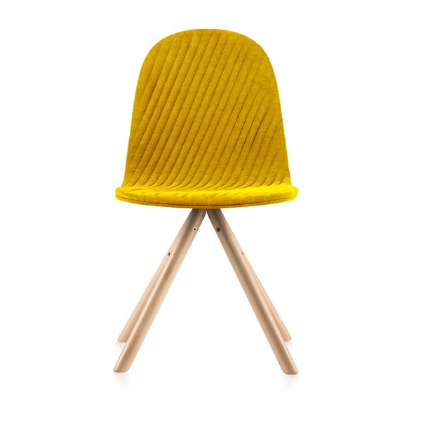 Mannequin Stripe sárga szék natúr lábakkal - Iker