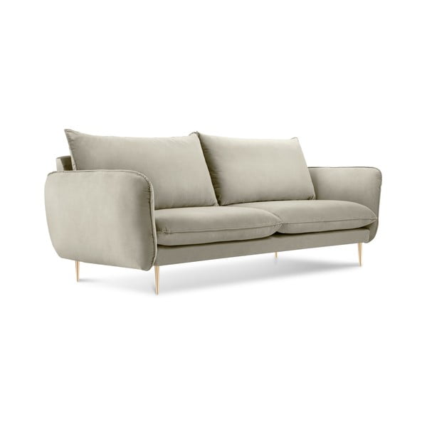Florence bézs bársony kanapé,160 cm - Cosmopolitan Design