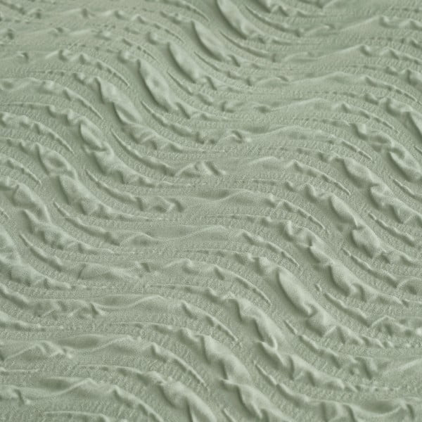 Zöld kétszemélyes-hosszabbított krepp ágyneműhuzat 230x220 cm Heatset Wave – Catherine Lansfield-image-4