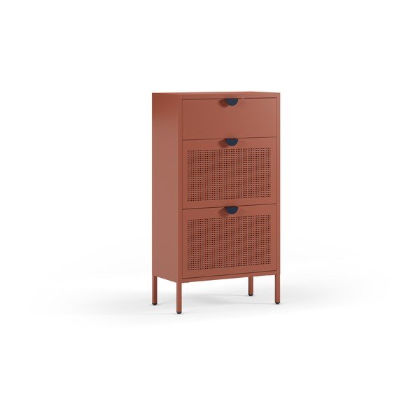 Terrakotta színű fém cipőtartó 60x110x30 cm Sayla – Marckeric