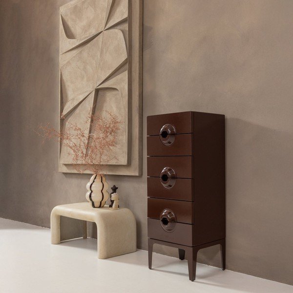 Krémszínű dohányzóasztal szett kő dekorral  2 db-os 42x92 cm Stani – WOOOD-image-1