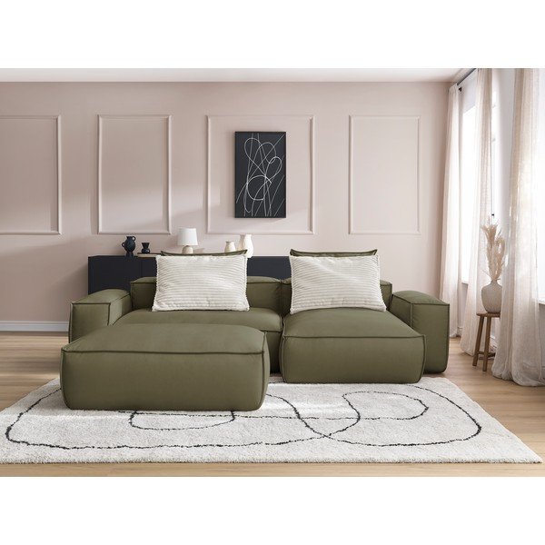 Zöld sarokkanapé Boheme – Bobochic Paris-image-1