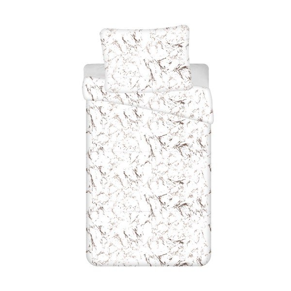 Fehér-barna egyszemélyes mikroplüss ágyneműhuzat 140x200 cm – Jerry Fabrics